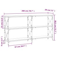 vidaXL Konsolbord svart 200x28x80,5 cm konstruerat trä - Bild 9