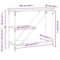 vidaXL Avlastningsbord rökfärgad ek 88,5x30x75 cm konstruerat trä - Bild 9