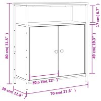 vidaXL Byrå brun ek 70x30x80 cm konstruerat trä - Bild 11