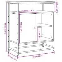 vidaXL Byrå rökfärgad ek 69x35x80 cm konstruerat trä - Bild 11