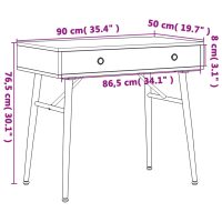 vidaXL Datorbord med låda antikgrön 90x50x76,5 cm - Bild 8