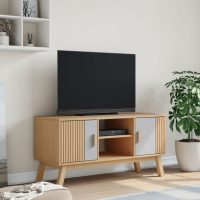 vidaXL Tv-bänk OLDEN grå och brun 114x43x57 cm massiv furu - Bild 3