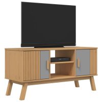 vidaXL Tv-bänk OLDEN grå och brun 114x43x57 cm massiv furu - Bild 5