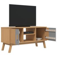 vidaXL Tv-bänk OLDEN grå och brun 114x43x57 cm massiv furu - Bild 6