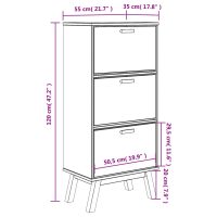 vidaXL Skoskåp OLDEN vit och brun 55x35x120 cm massiv furu - Bild 11