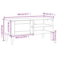 vidaXL Tv-bänk SENJA rottinglook brun 106x40x49 cm massiv furu - Bild 10