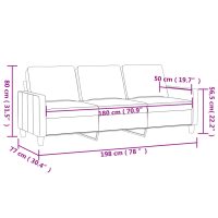 vidaXL 3-sitssoffa brun 180 cm tyg - Bild 8