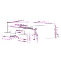 vidaXL Sängram med huvudgavel och fotgavel betonggrå 100x200 cm - Bild 11