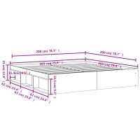 vidaXL Sängram betonggrå 200x200 cm - Bild 11