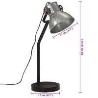 vidaXL Skrivbordslampa 25 W vintage silver 17x17x60 cm E27 - Bild 11