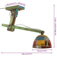 vidaXL Taklampa 25 W flerfärgad 105x30x65-108 cm E27 - Bild 8