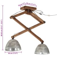 vidaXL Taklampa 25 W vintage silver 29x18x85 cm E27 - Bild 8