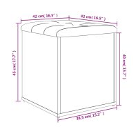 vidaXL Förvaringsbänk svart 42x42x45 cm konstruerat trä - Bild 10