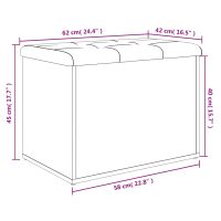 vidaXL Förvaringsbänk svart 62x42x45 cm konstruerat trä - Bild 10