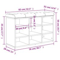 vidaXL Skobänk svart 82x32x50 cm konstruerat trä - Bild 10