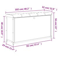 vidaXL Skobänk med flip-låda svart 102x32x56 cm - Bild 11