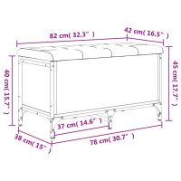 vidaXL Förvaringsbänk rökfärgad ek 82x42x45 cm konstruerat trä - Bild 10