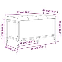 vidaXL Förvaringsbänk brun ek 82x42x45 cm konstruerat trä - Bild 10