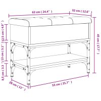 vidaXL Skobänk svart 62x32x45 cm konstruerat trä - Bild 11