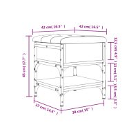 vidaXL Skobänk rökfärgad ek 42x42x45 cm konstruerat trä - Bild 11