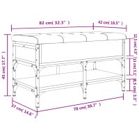 vidaXL Skobänk svart 82x42x45 cm konstruerat trä - Bild 12