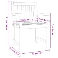 vidaXL Trädgårdsstolar 8 st 56x55,5x90 cm massivt akaciaträ - Bild 8