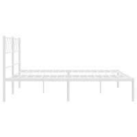 vidaXL Sängram med huvudgavel metall vit 135x190 cm - Bild 6