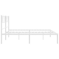 vidaXL Sängram med huvudgavel metall vit 200x200 cm - Bild 6