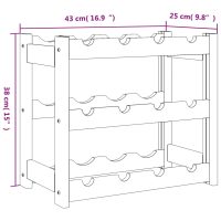 vidaXL Vinställ för 12 flaskor grå massiv furu - Bild 7