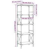 vidaXL Bokhylla 5 hyllplan rökig ek 59x35x171 cm konstruerat trä - Bild 9