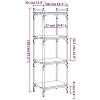 vidaXL Bokhylla 4 hyllplan svart 40x30x120 cm konstruerat trä - Bild 9