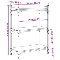 vidaXL Bokhylla 3 hyllplan svart 60x30x86 cm konstruerat trä - Bild 9