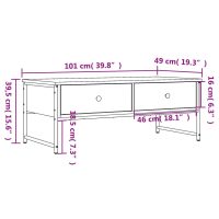 vidaXL Soffbord svart 101x49x39,5 cm konstruerat trä - Bild 11