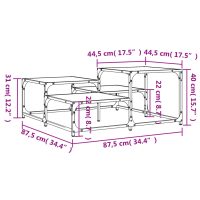 vidaXL Soffbord svart 87,5x87,5x40 cm konstruerat trä - Bild 9