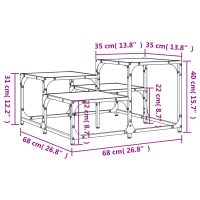 vidaXL Soffbord rökfärgad ek 68x68x40 cm konstruerat trä - Bild 9