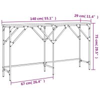 vidaXL Avlastningsbord brun ek 140x29x75 cm konstruerat trä - Bild 9