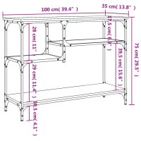 vidaXL Konsolbord med hyllor svart 100x35x75 cm - Bild 9