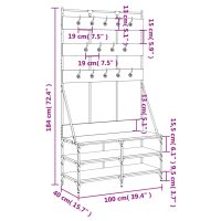 vidaXL Klädställning med skoförvaring rökfärgad ek 100x40x184 cm - Bild 9