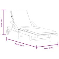 vidaXL Solstolar 2 st med kuddar 200x68x83 cm massivt akaciaträ - Bild 6