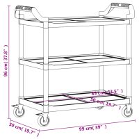 vidaXL Rullvagn 3 nivåer svart 99x50x96 cm aluminium - Bild 9