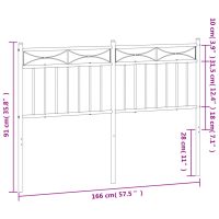 vidaXL Huvudgavel metall vit 160 cm - Bild 6