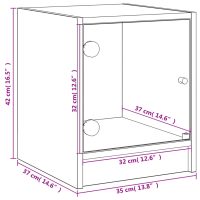 vidaXL Sängskåp med glasdörrar 2 st vit 35x37x42 cm - Bild 12