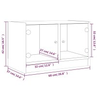 vidaXL Tv-bänk med glasdörrar sonoma-ek 68x37x42 cm - Bild 11