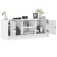 vidaXL Tv-bänk med glasdörrar vit 102x37x42 cm - Bild 5