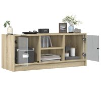 vidaXL Tv-bänk med glasdörrar sonoma-ek 102x37x42 cm - Bild 5