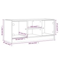 vidaXL Tv-bänk med glasdörrar sonoma-ek 102x37x42 cm - Bild 11