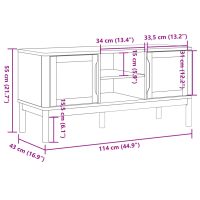 vidaXL Tv-bänk FLORO vaxbrun 114x43x55 cm massiv furu - Bild 10