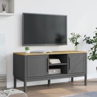 vidaXL Tv-bänk FLORO grå 114x43x55 cm massiv furu - Bild 3