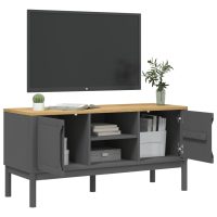 vidaXL Tv-bänk FLORO grå 114x43x55 cm massiv furu - Bild 4