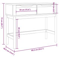 vidaXL Konsolbord FLORO vaxbrun 89,5x36,5x73 cm massiv furu - Bild 10